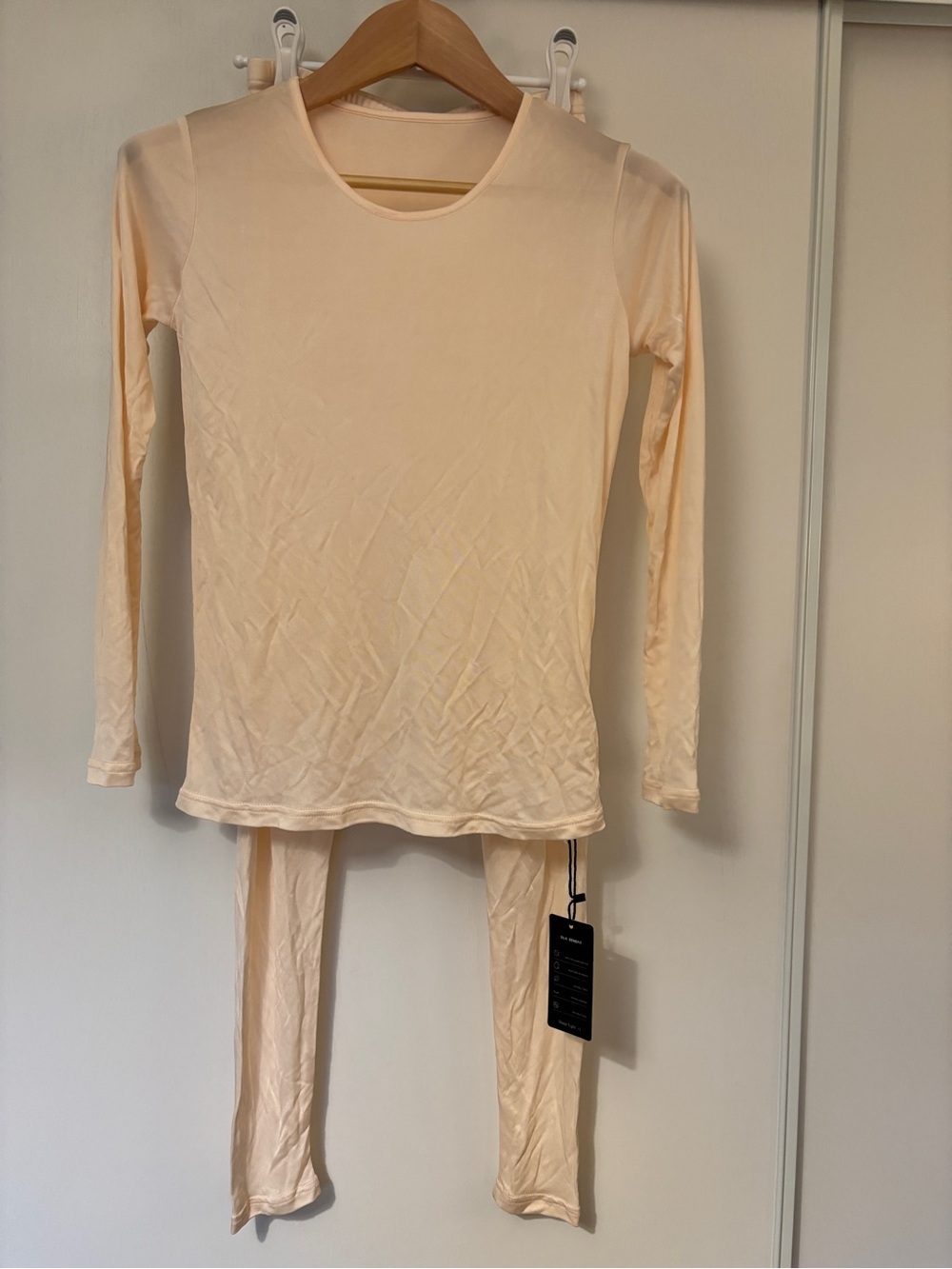 Mulberry Silk Pajama Set Size Small Lite Pink Long Johns Minimalist Quiet Luxury - Picture 2 of 15